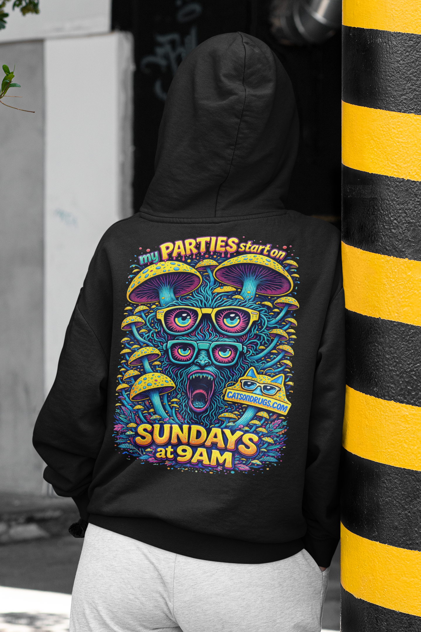 Festival Hoodie | Sunday Techno Cat