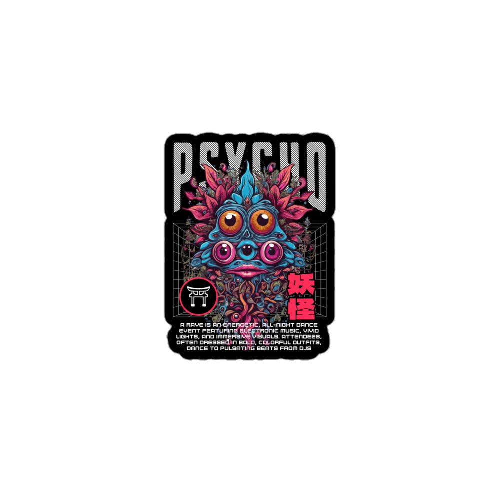 psychedelic Psycho stickers from catsondrugs.com