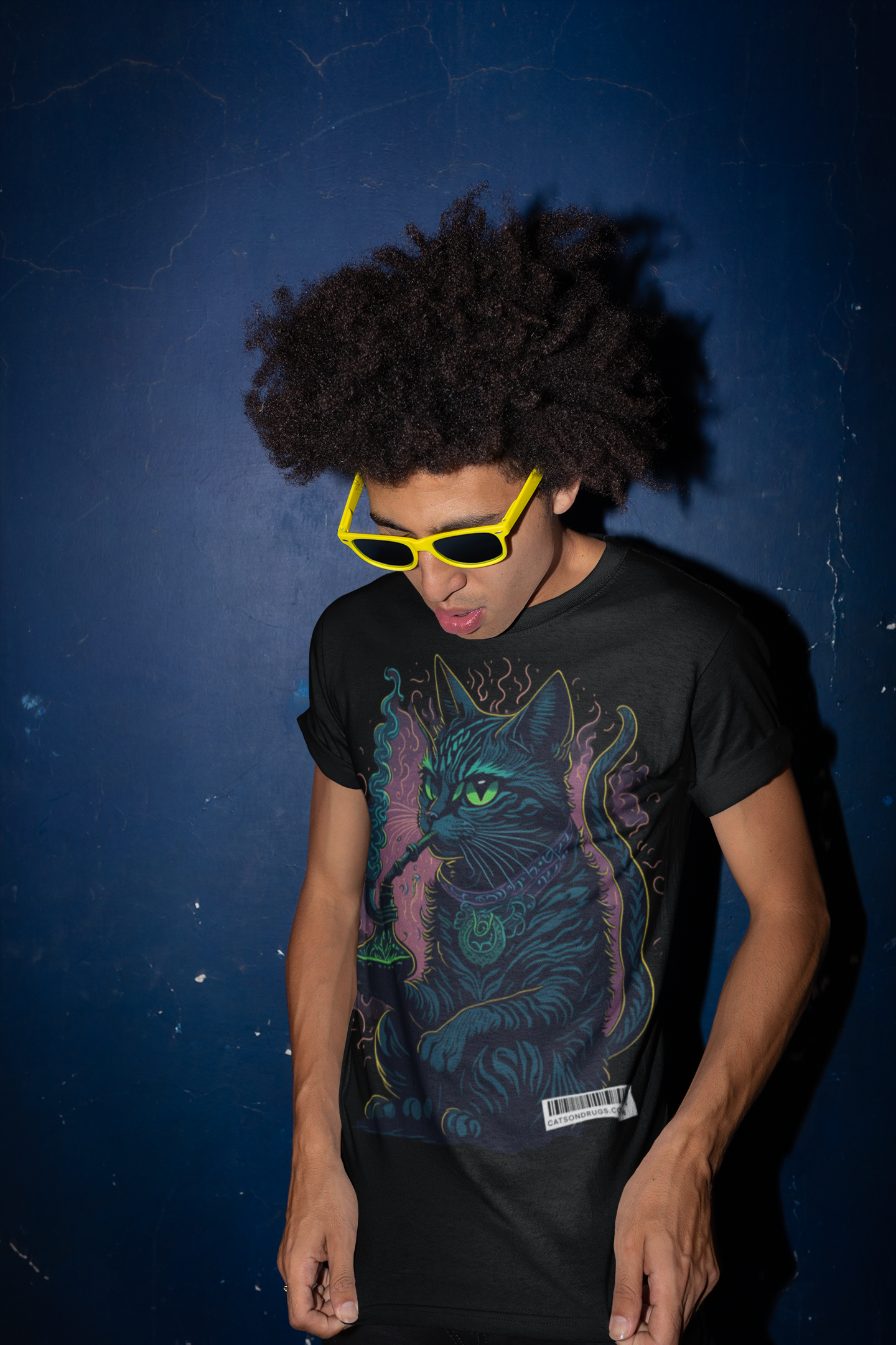 Camiseta graciosa - Psychedelic Shisha Cat