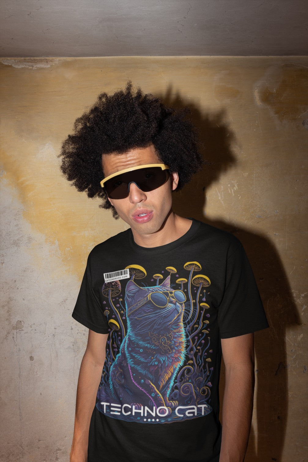 Camiseta graciosa EDM - Techno Cat