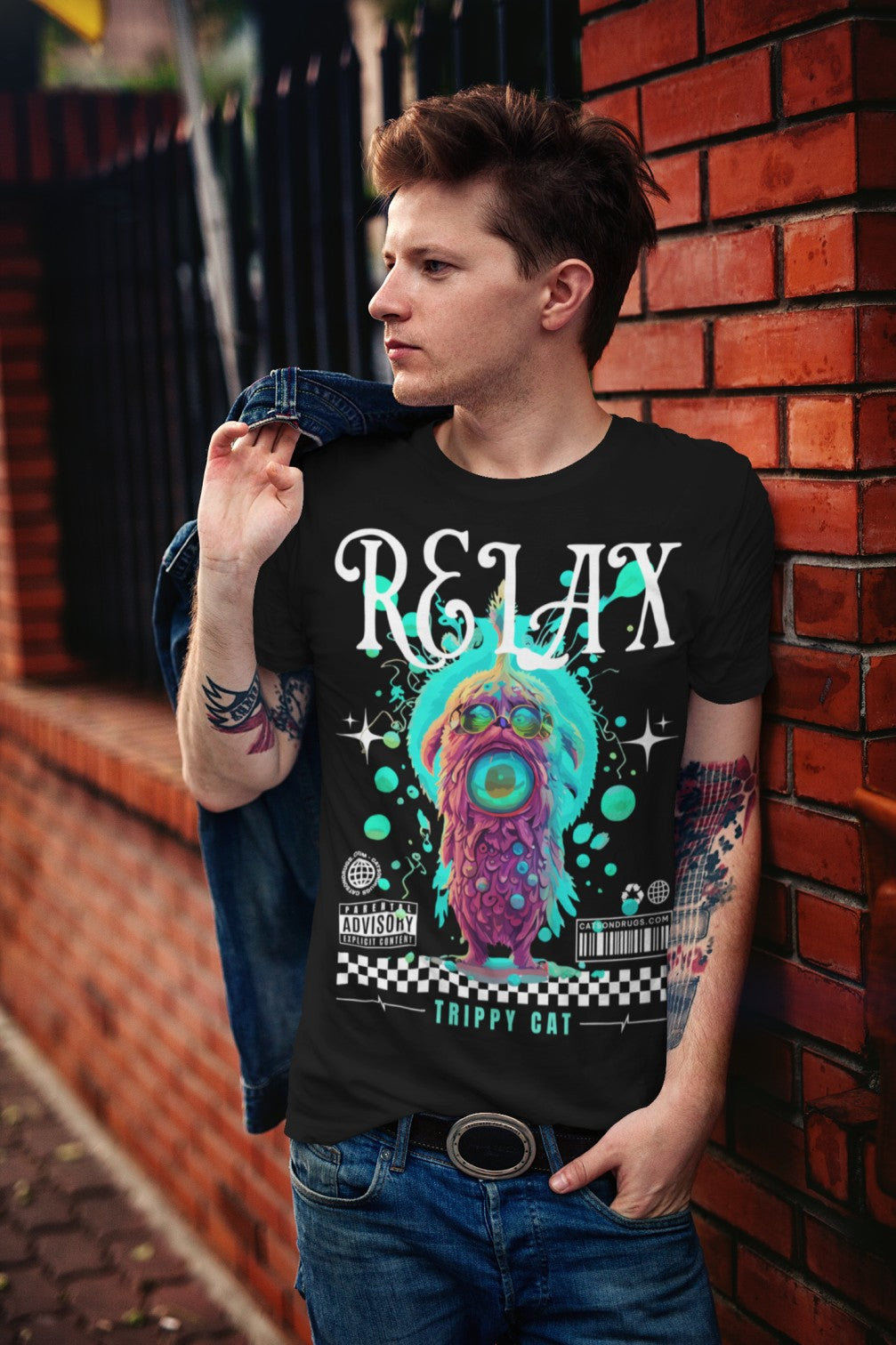 Relax Trippy Cat - Psychedelic T-Shirt