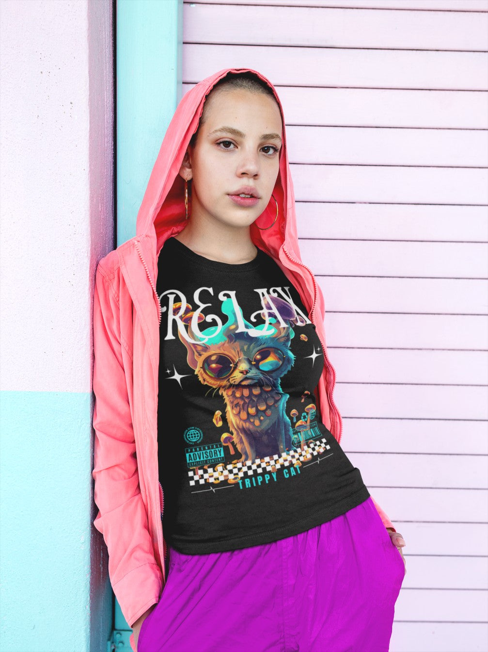 Relax Trippy Cat - Psychedelic T-Shirt
