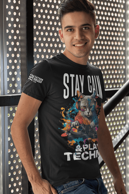 Stay Calm & Play Techno - Unisex T-Shirt, Ecstasy Edition