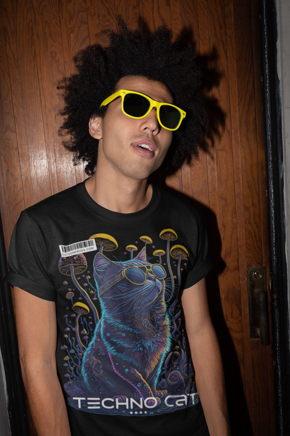 Camiseta graciosa EDM - Techno Cat