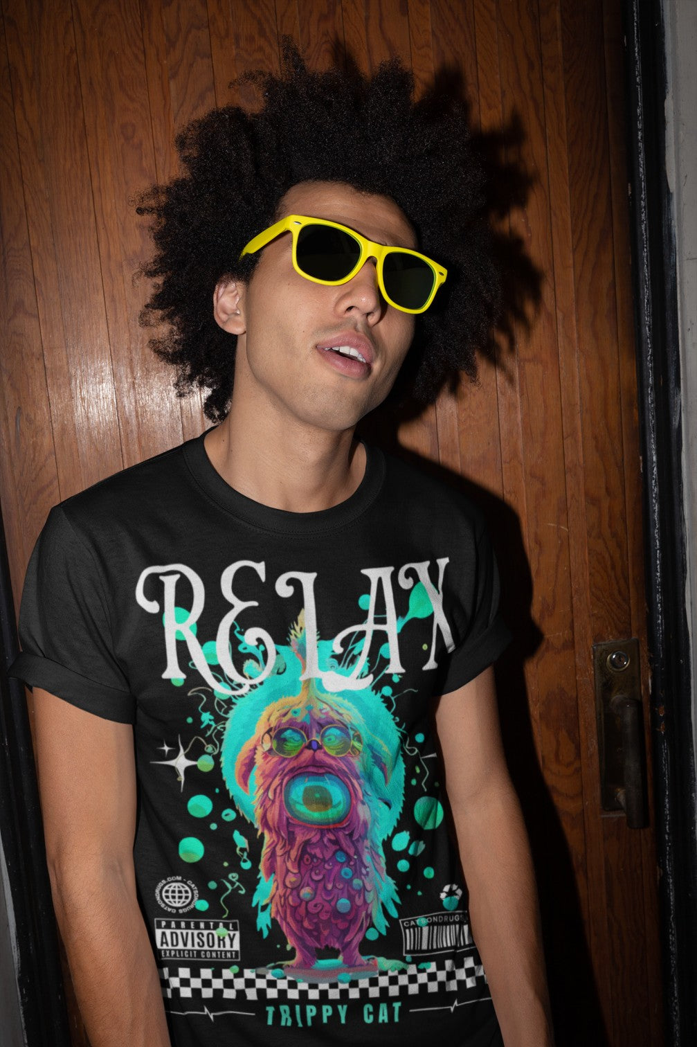 Relax Trippy Cat - Psychedelic T-Shirt