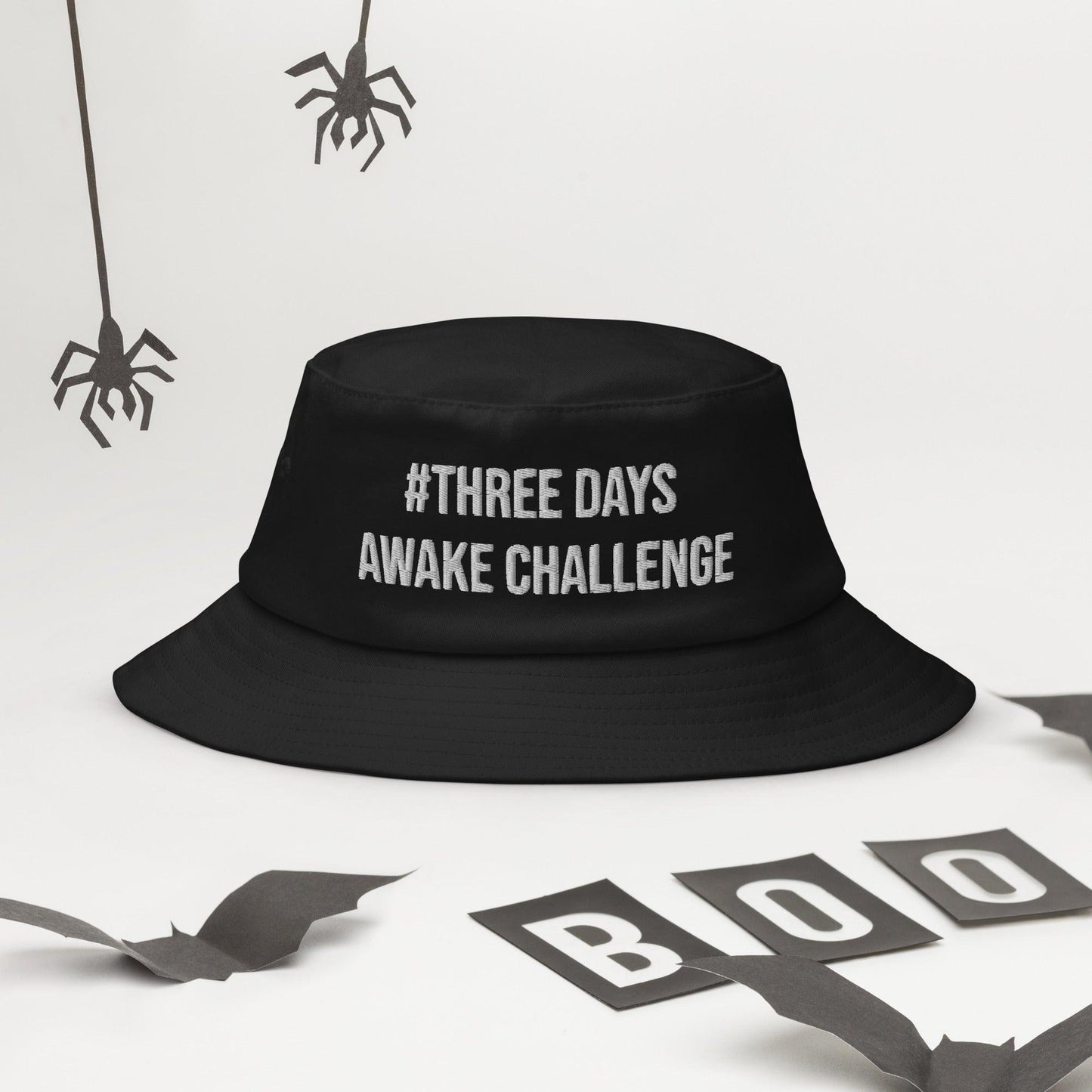Three days awake Challenge - Old School Bucket Hat - CatsOnDrugs