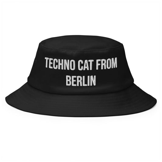 Techno cat from Berlin - Old School Bucket Hat - CatsOnDrugs