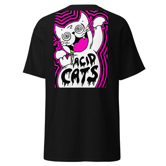 Acid Fashion Acid Cat T-Shirt — psychedelic neon cat design on soft cotton tee