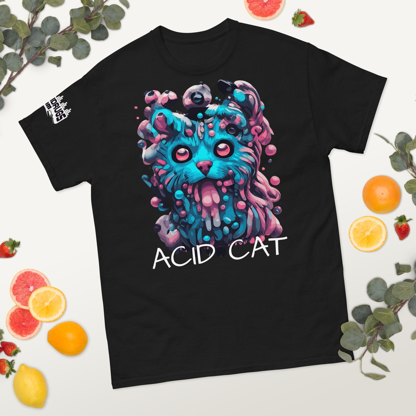 Acid Tee fabric texture in 100% ring-spun cotton Acid Cat shirt