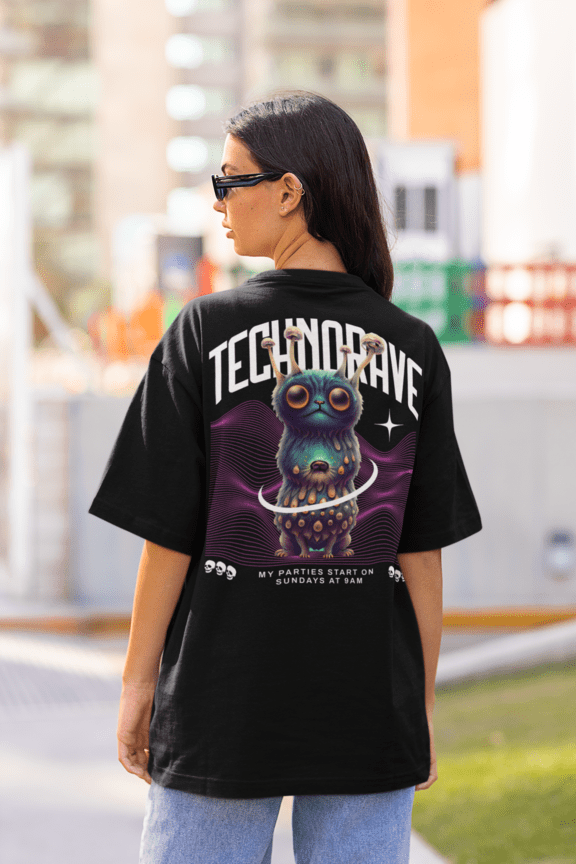Camiseta Techno Hombre con estampado de organismo psicodélico