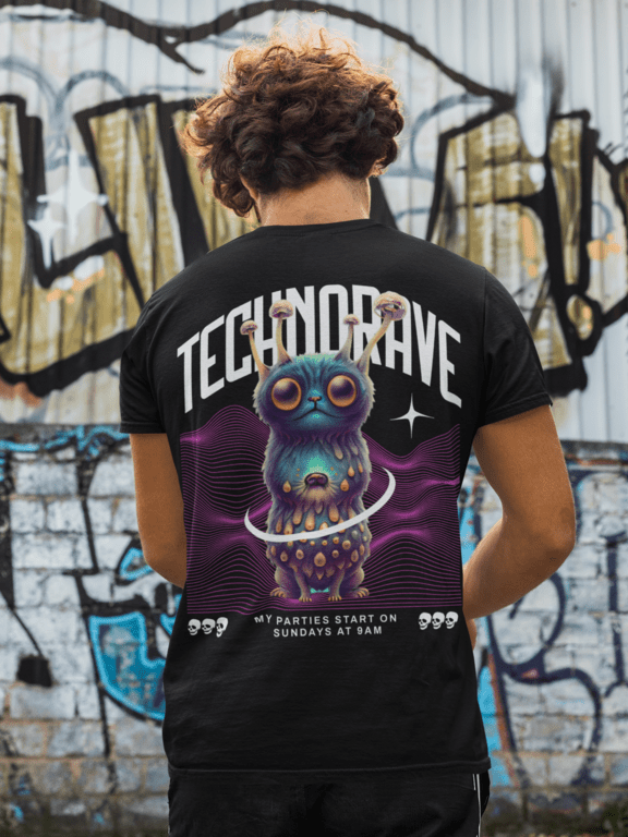 Camiseta Techno Hombre con ilustración de organismo digital