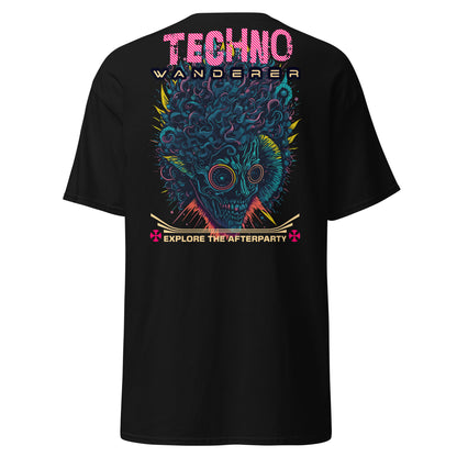 Camiseta Techno Rave con diseño de viajero cósmico