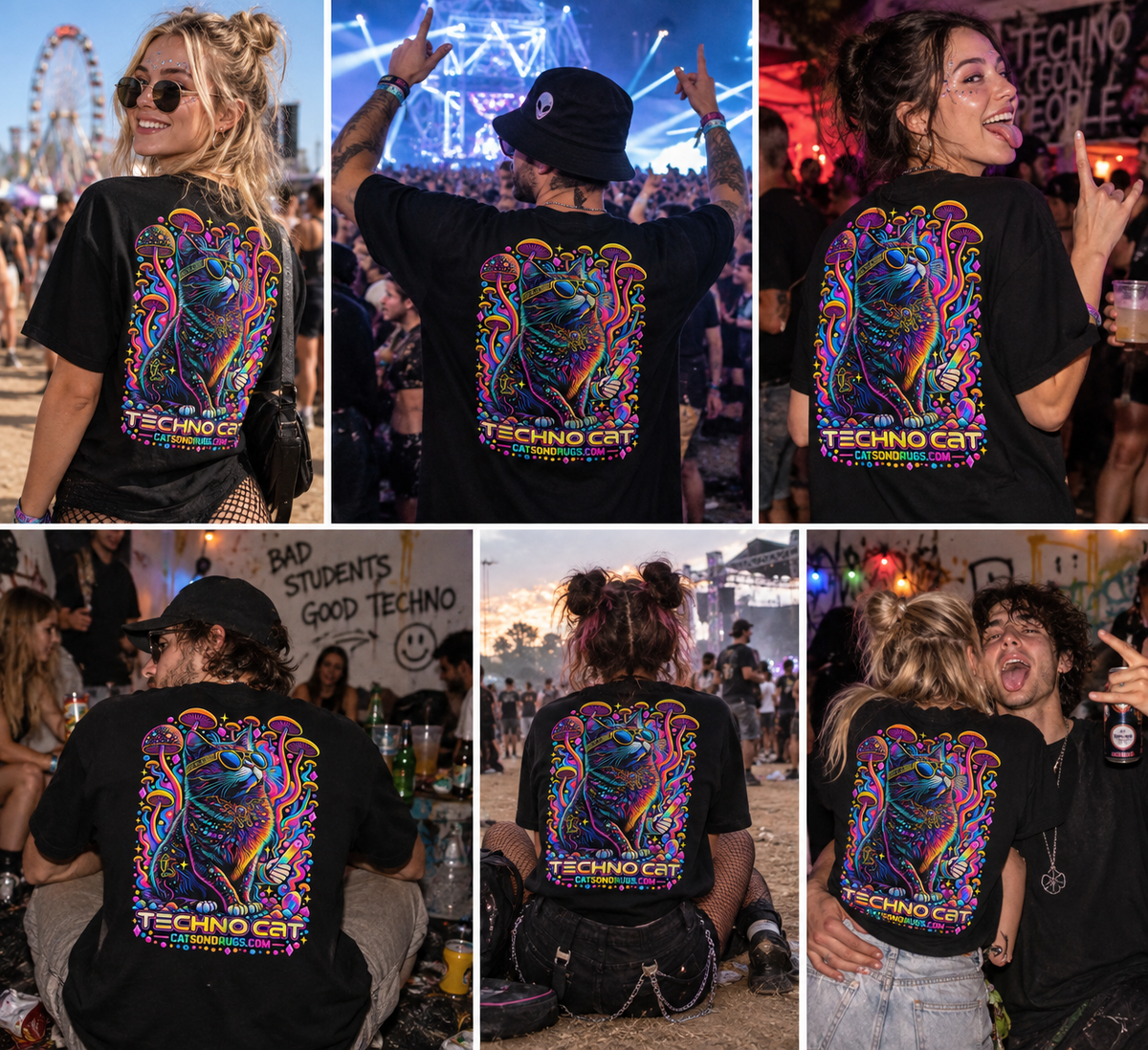 Rave T-Shirt | Techno Cat