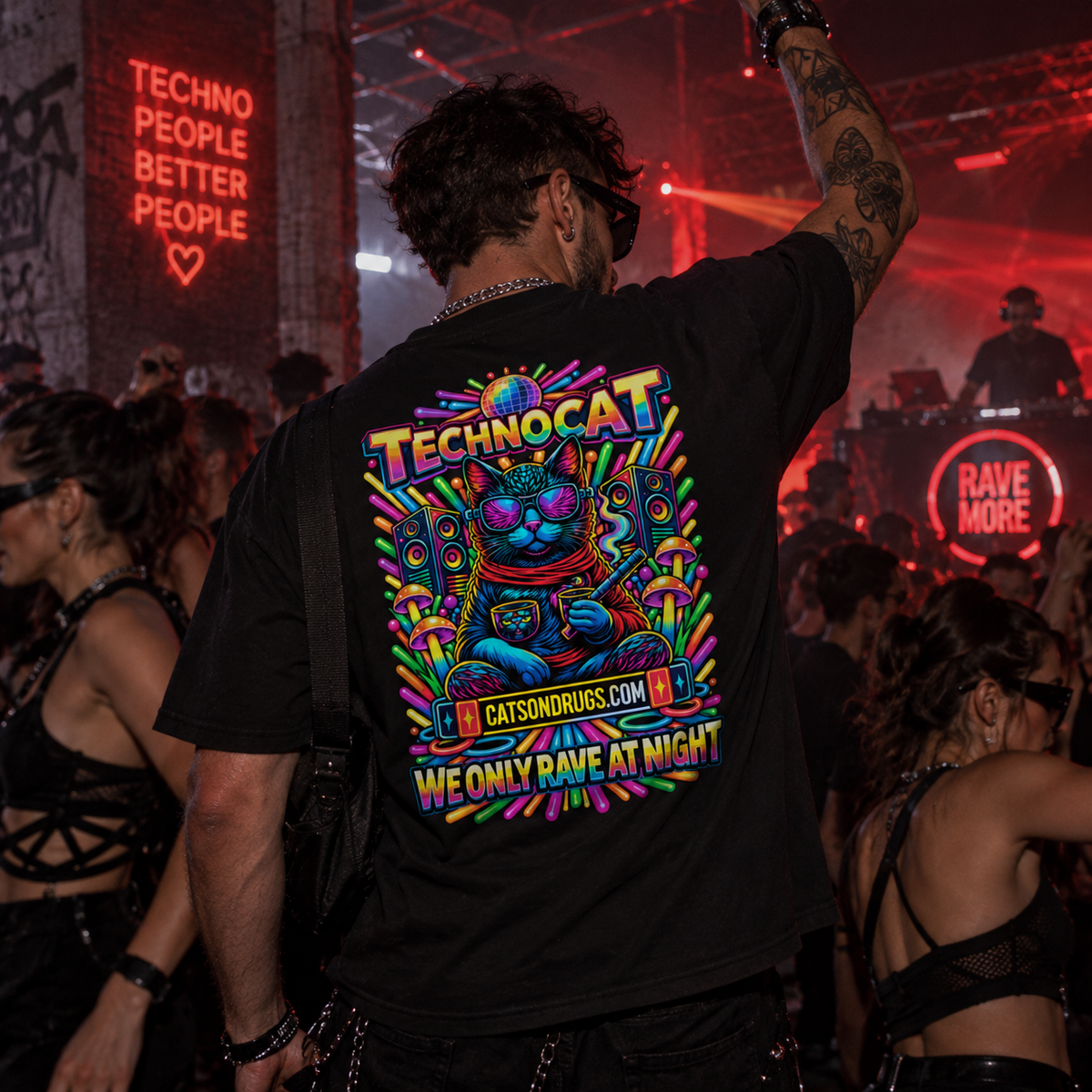 Rave T-Shirt | Techno Cat