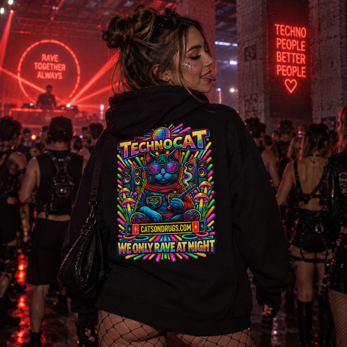 Techno Cat | Rave Hoodie