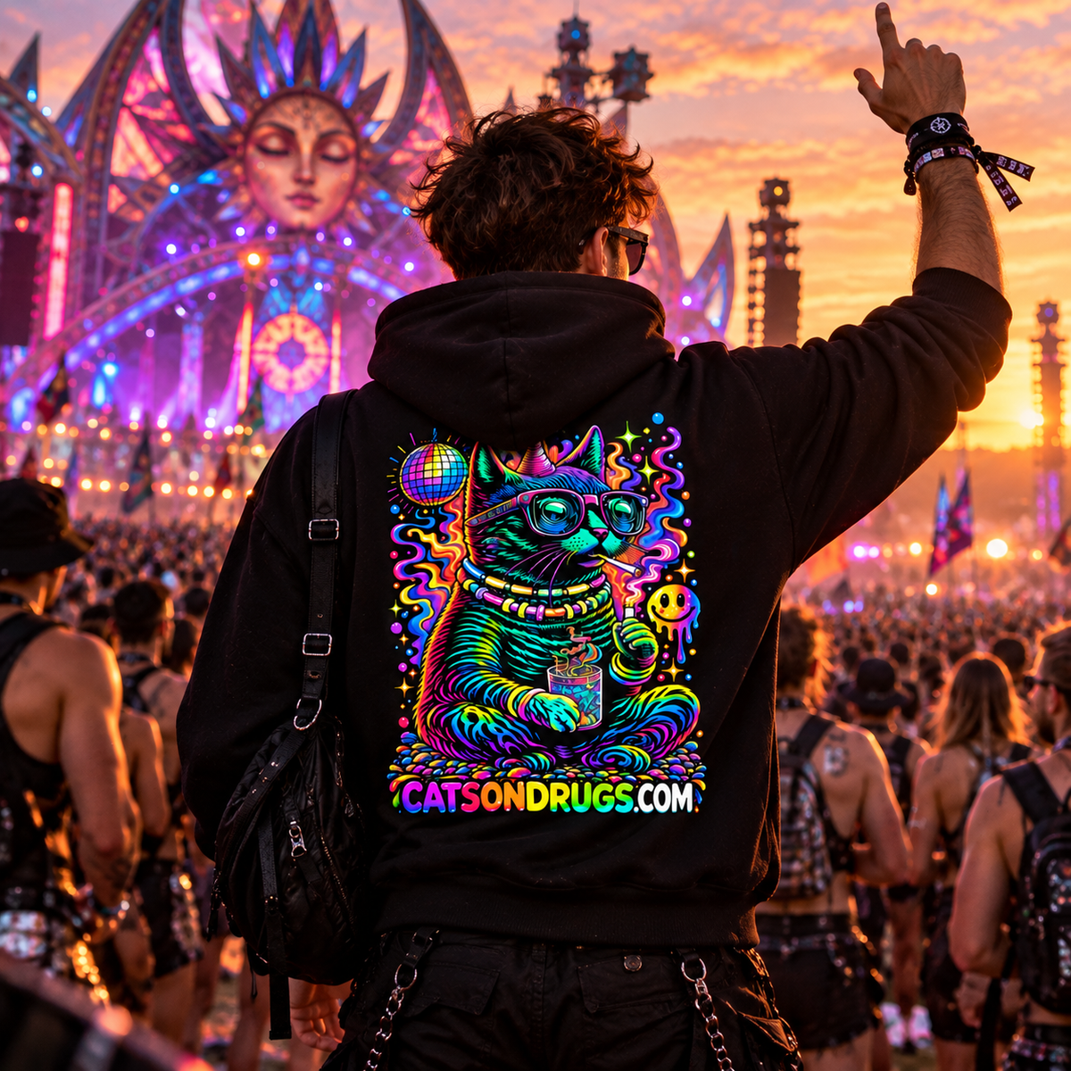 Acid Hoodie | Psychedelic Acid Cat