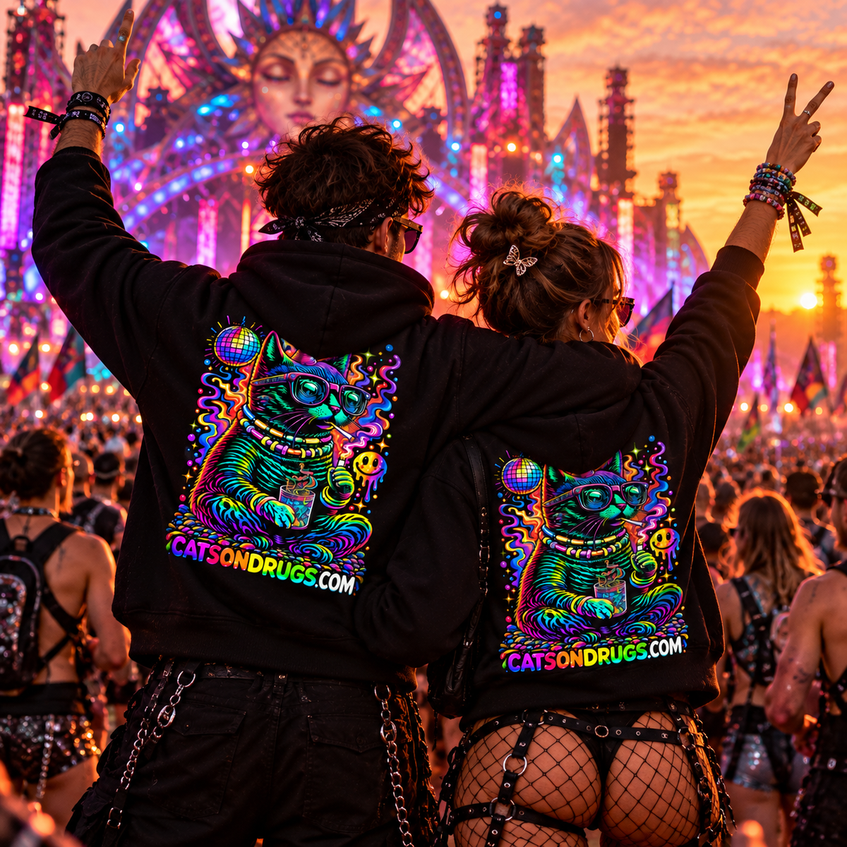 Acid Hoodie | Psychedelic Acid Cat