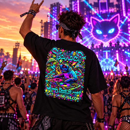 EDM T-Shirt | Rave at Night Cat