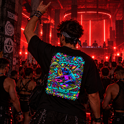 EDM T-Shirt | Rave at Night Cat