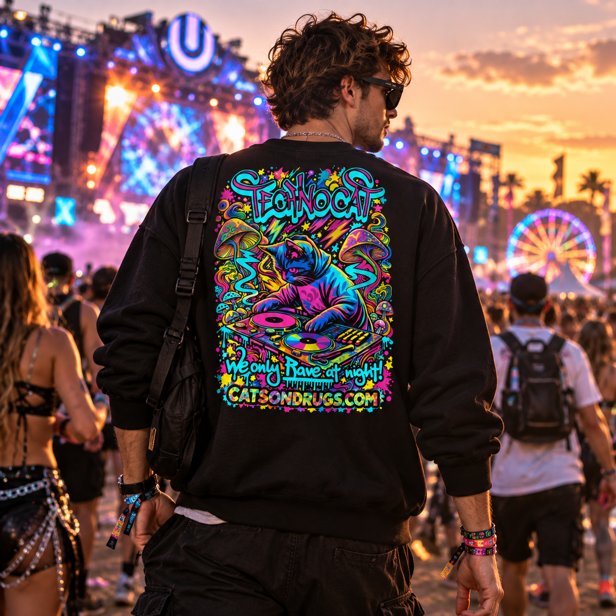 EDM Sweatshirt | Techno Cat