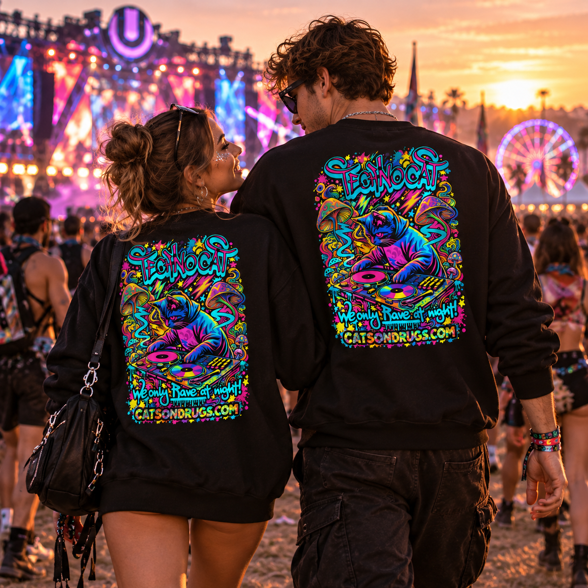 EDM Sweatshirt | Techno Cat