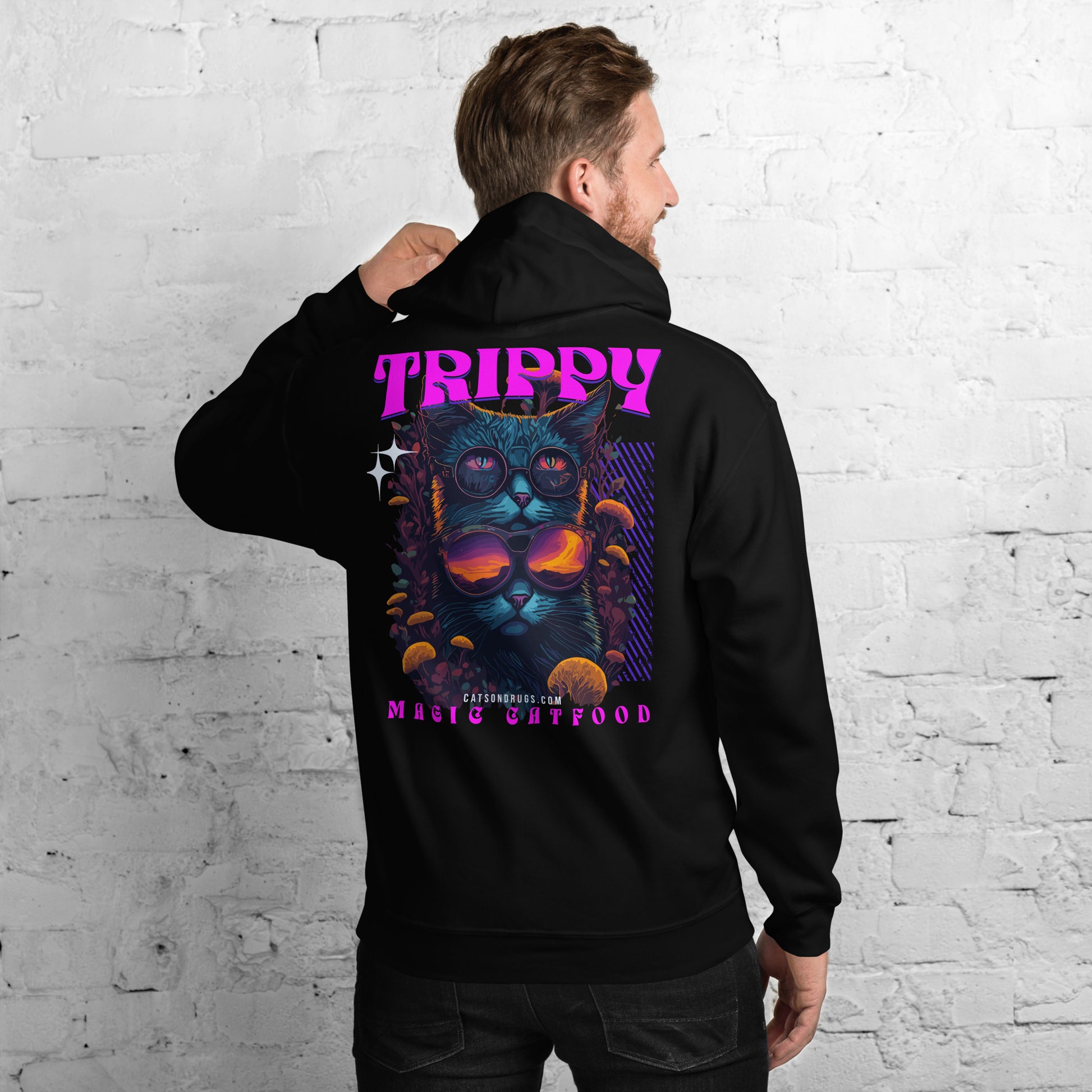 Close-up of psychedelic graphic on Trippy Hoodie