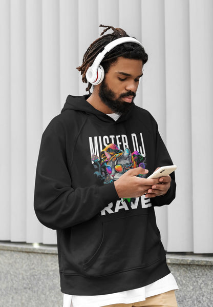 DJ Cat EDM Hoodie – cozy streetwear for electronic dance music fans
