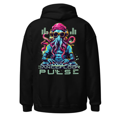 DJ Hoodie with vibrant techno octopus design