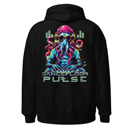 DJ Hoodie with vibrant techno octopus design