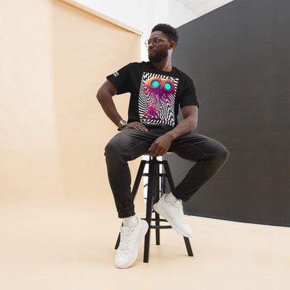 Detail shot of Trippy T-Shirt's psychedelic graphic
