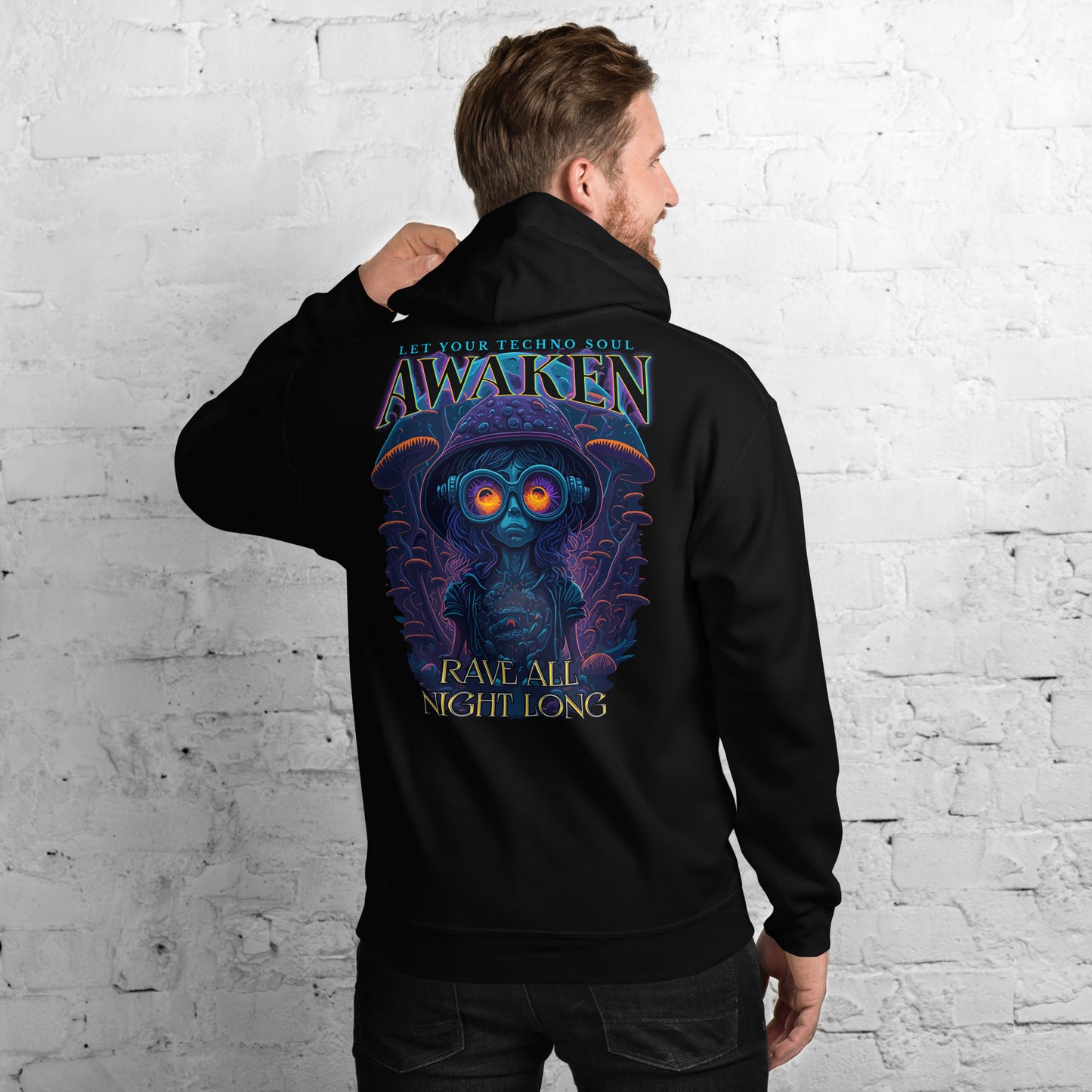 Festival Techno Hoodies for Men from catsondrugs.com