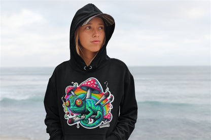 Festival streetwear Trippy Wear hoodie styled for rave and nightlife