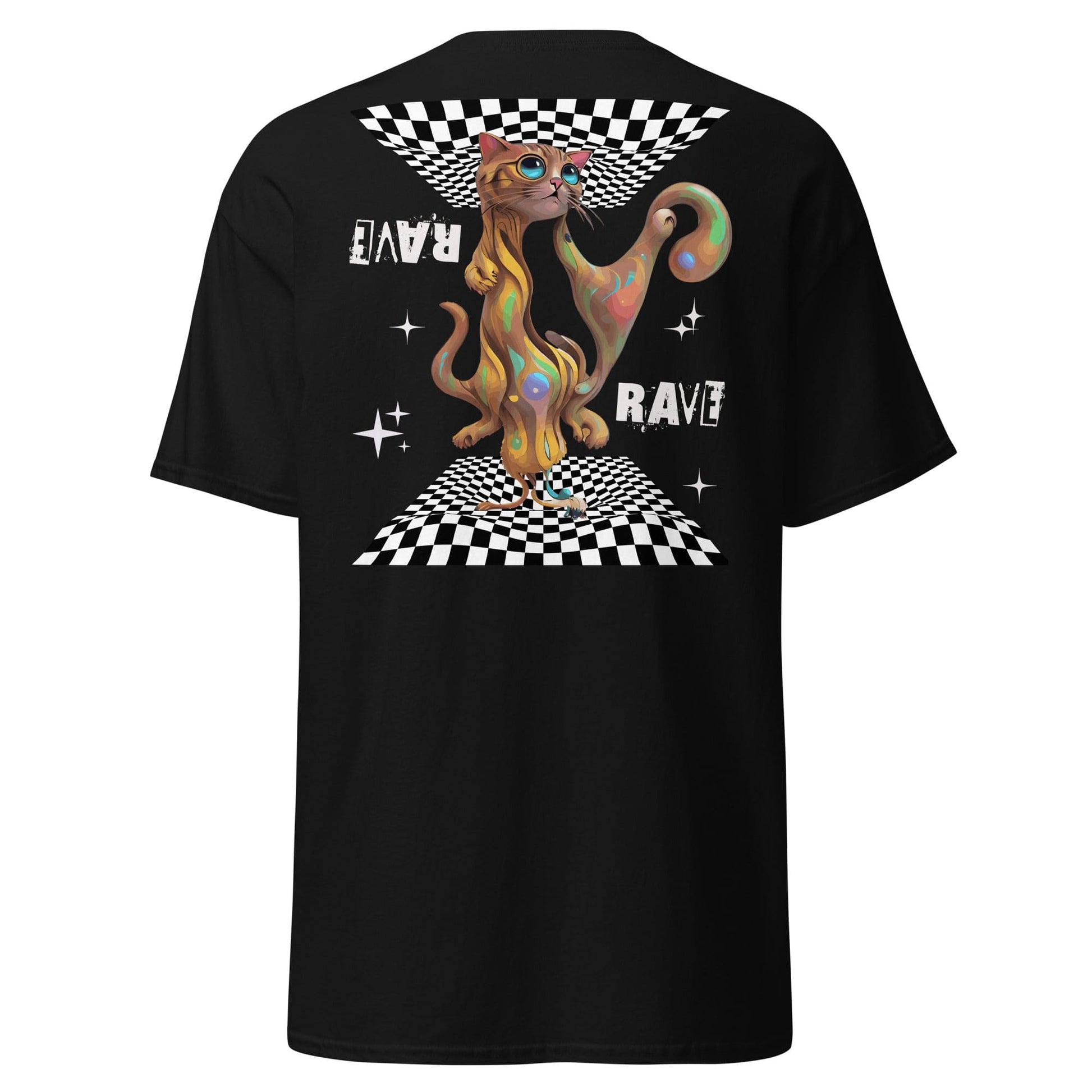 Fractal Rave Cat T-Shirt EDM wear – psychedelic festival tee