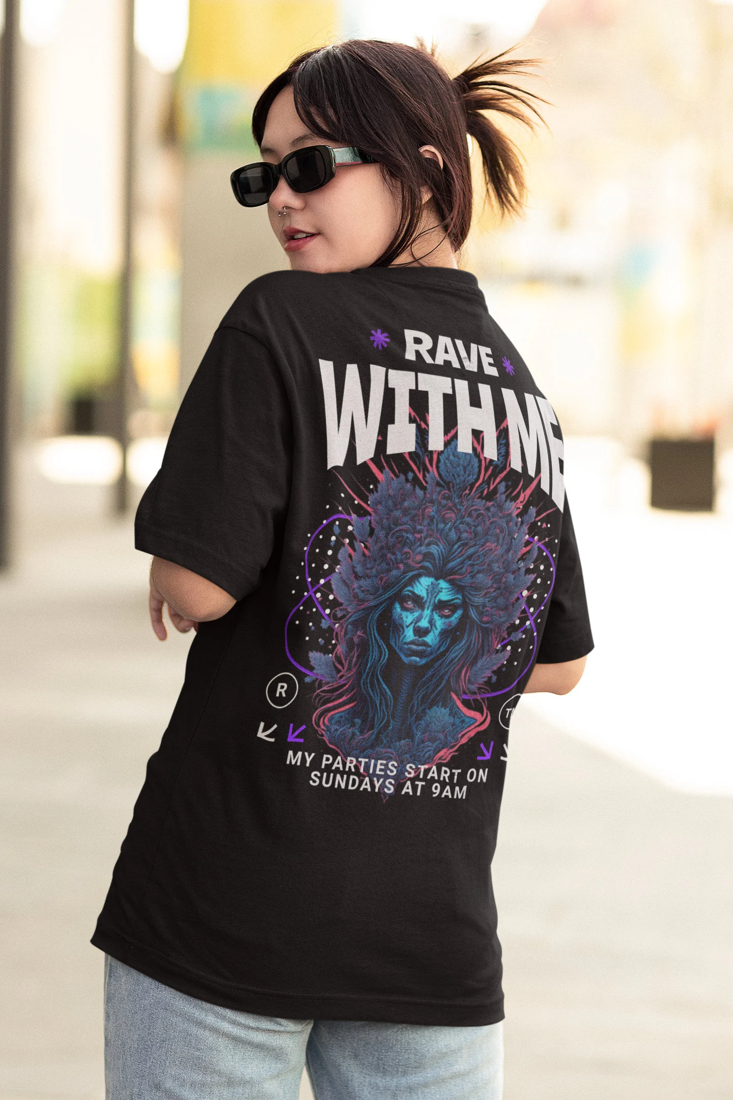 Funny Rave Streetwear Outfit for Women from catsondrugs.com