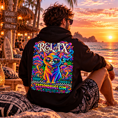 Trippy Hoodie | Psychedelic Relax Cat