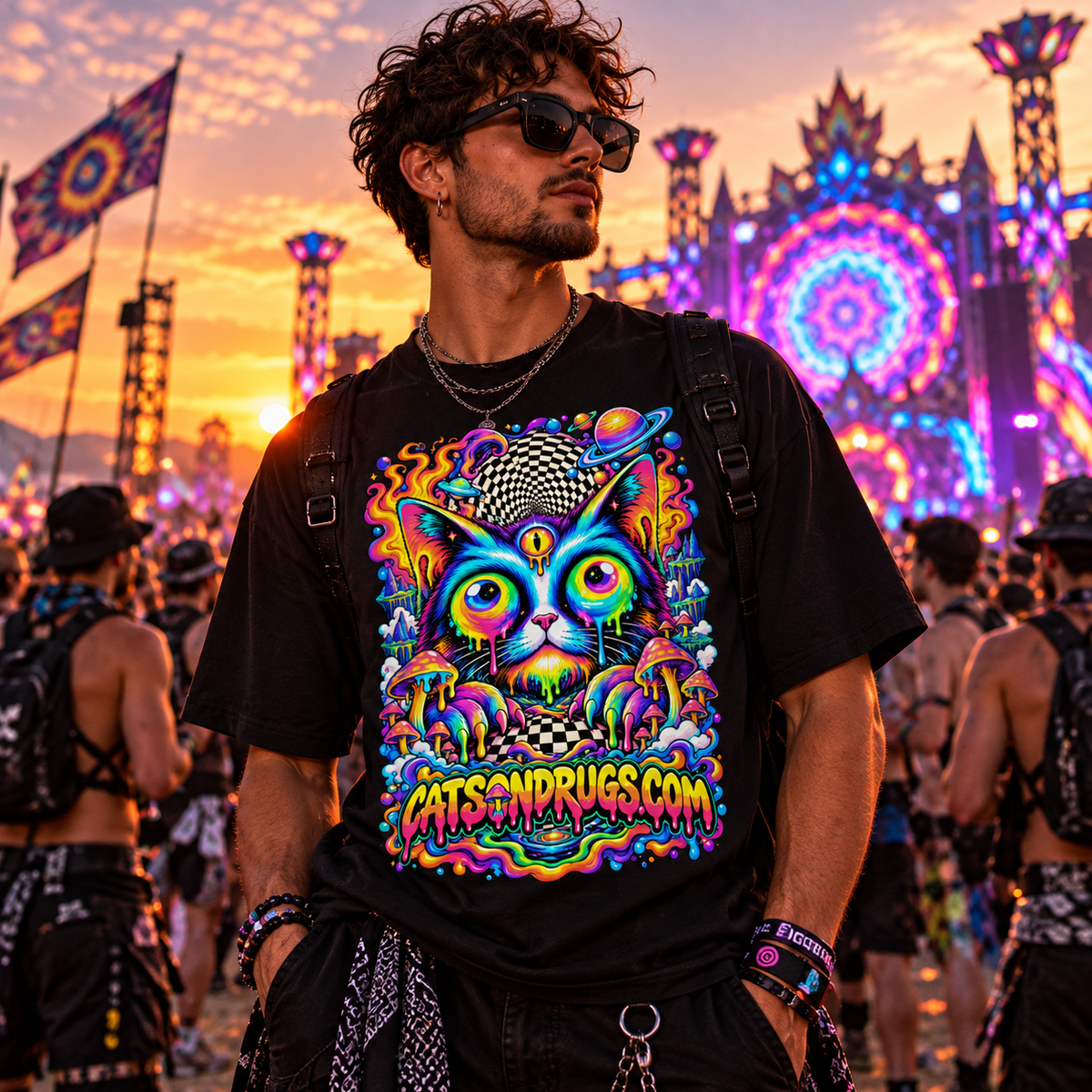 Psychedelic T-Shirt | Magic Cat Food