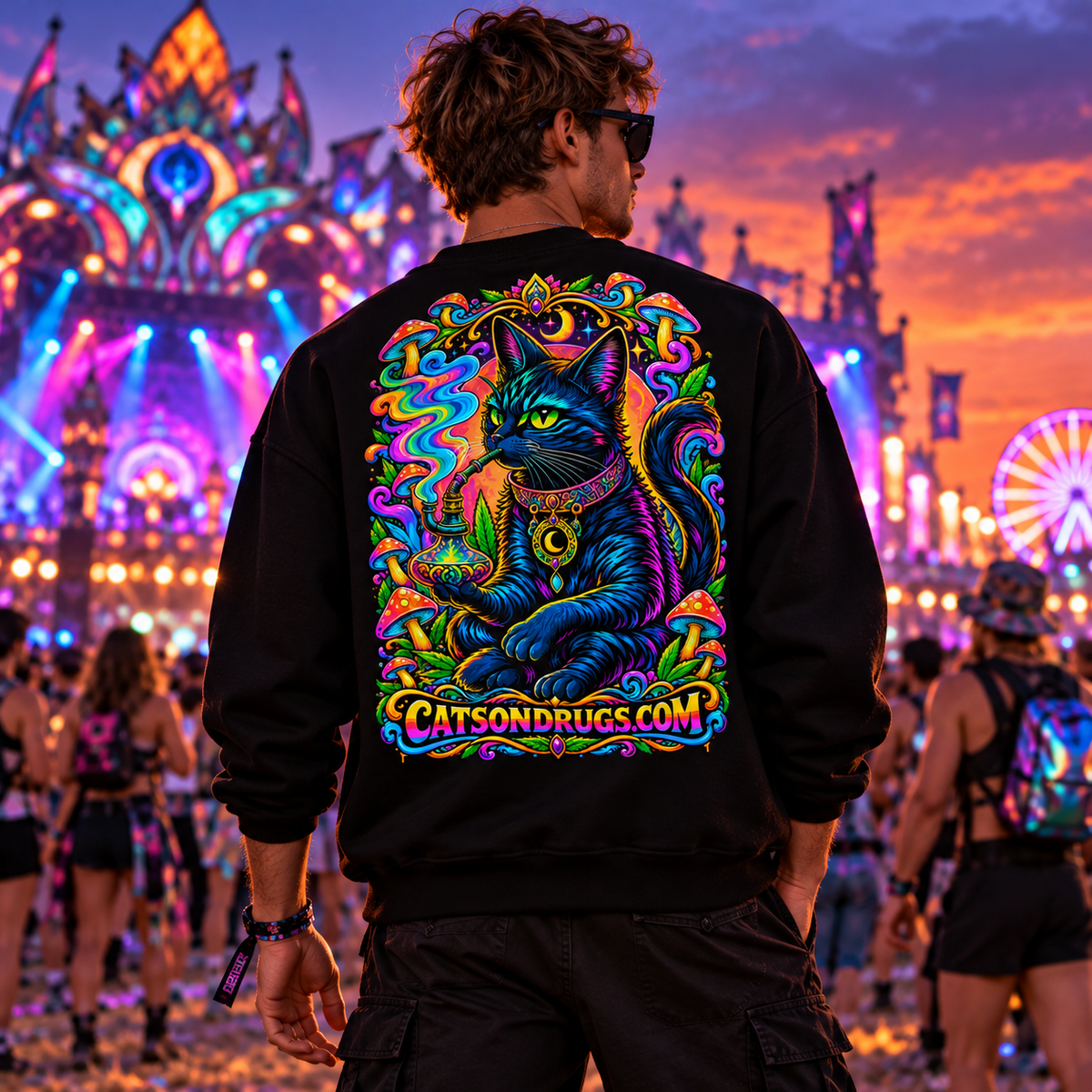 Psychedelic Sweatshirt | Shisha Cat