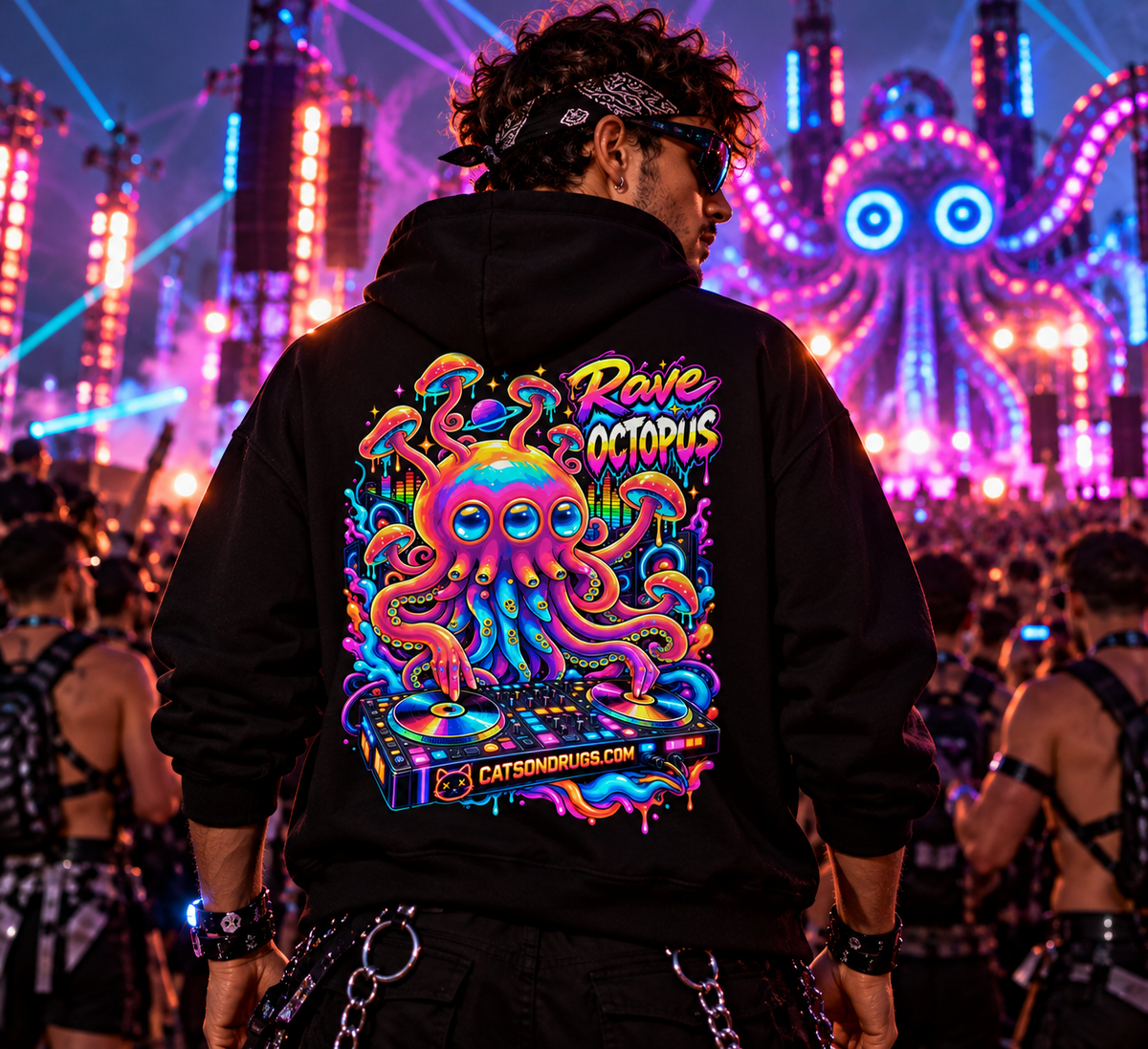 Trippy Hoodie | Rave Octopus