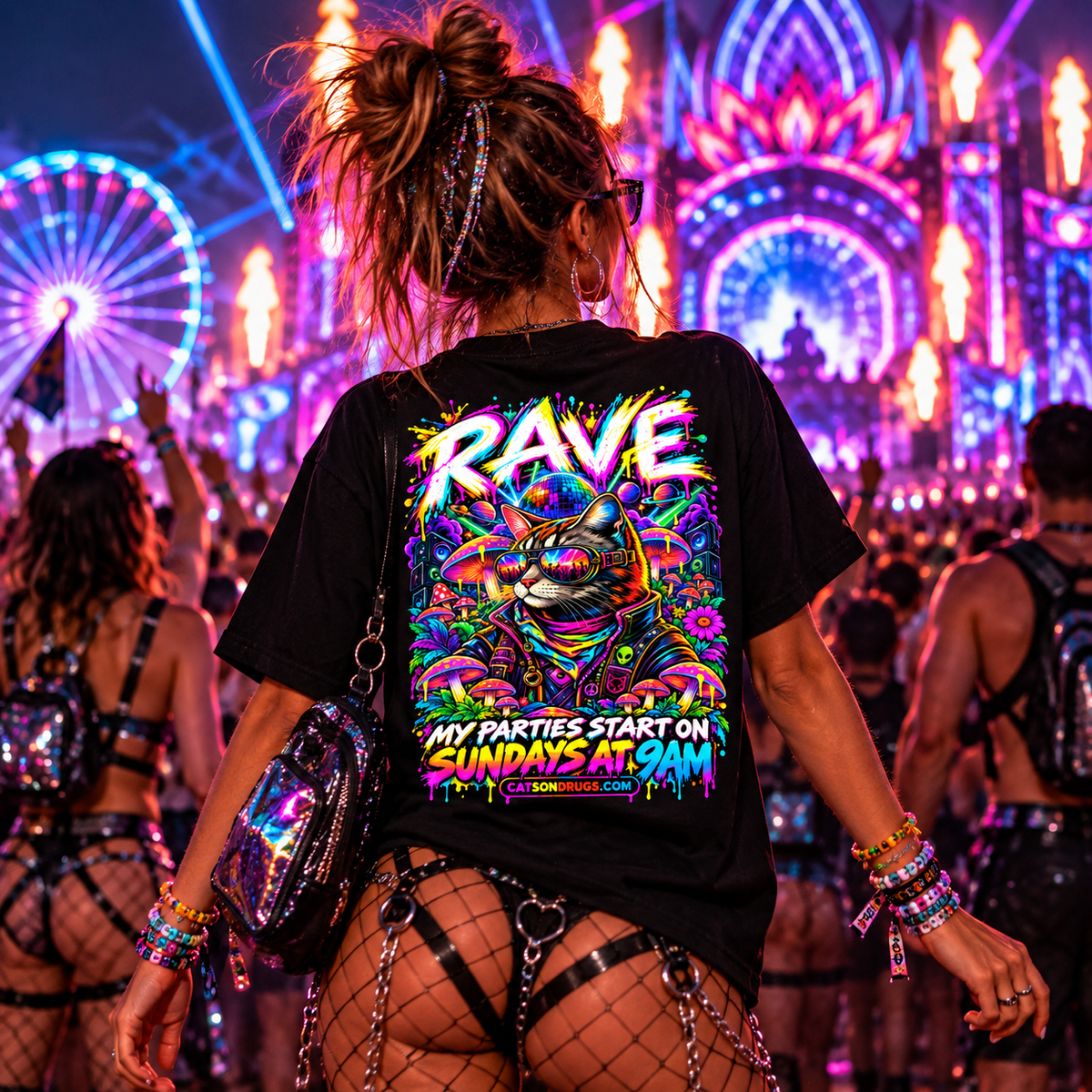 Techno T-Shirt | Sunday Techno Cat