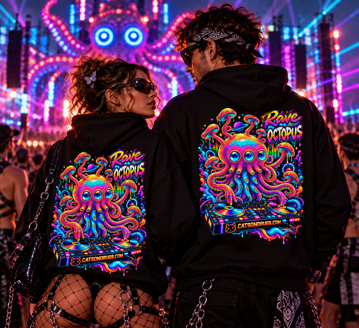 Trippy Hoodie | Rave Octopus