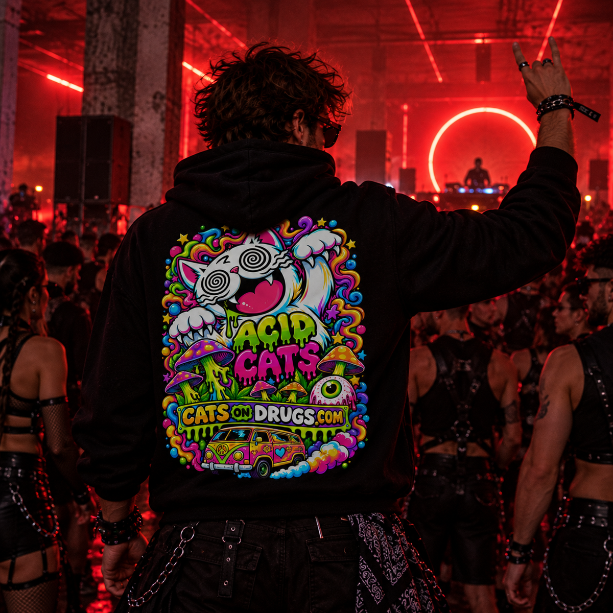Acid Hoodie | Psychedelic Acid Cat