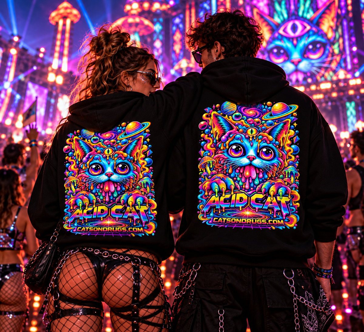 Acid Hoodie | Psychedelic Acid Cat