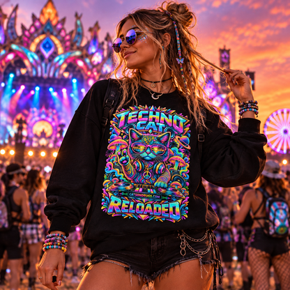 Techno Sweatshirt | Techno Cat Reloaded