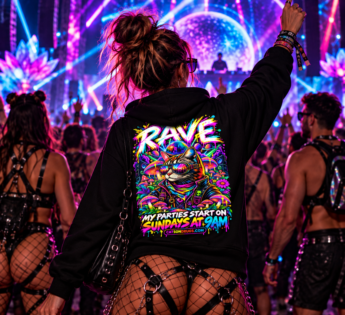 Sunday Techno Cat | EDM Hoodie