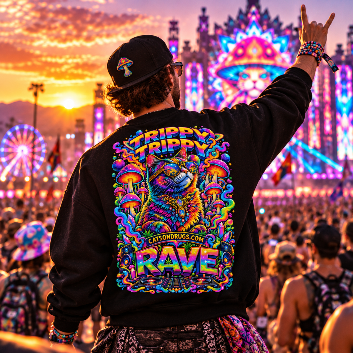 EDM Sweatshirt | Trippy Cat