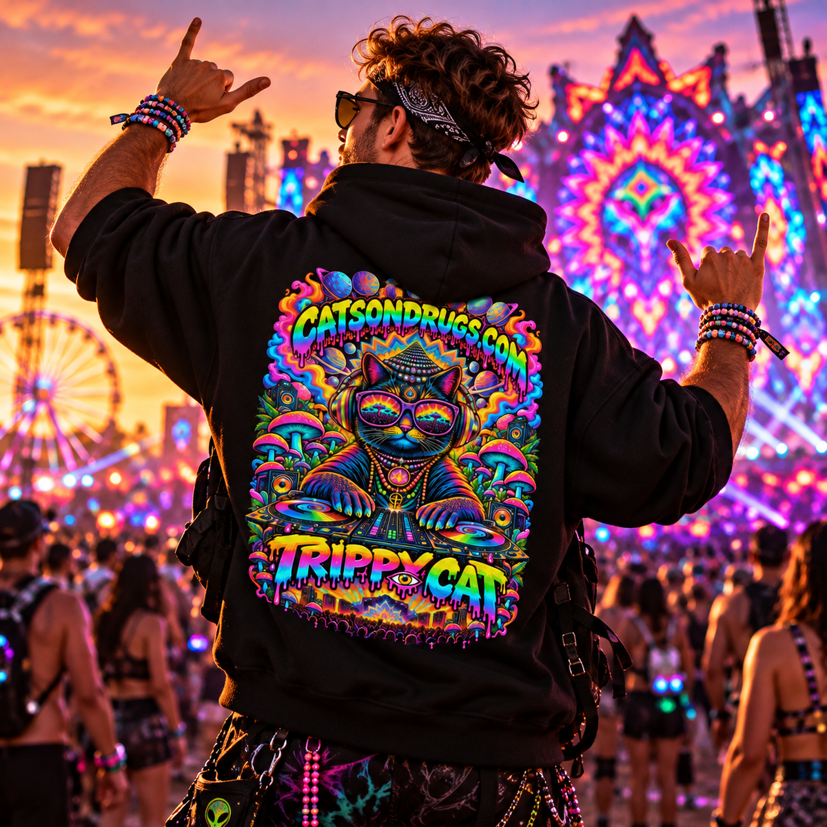 Trippy Hoodie | Trippy Buddha Cat
