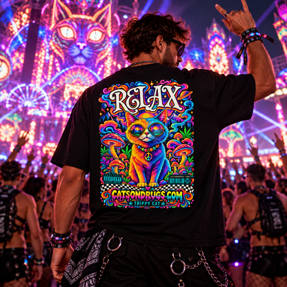 Psychedelic T-Shirt | Relax Trippy Cat