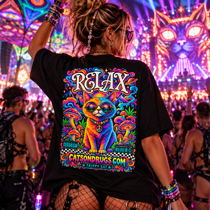 Psychedelic T-Shirt | Relax Trippy Cat