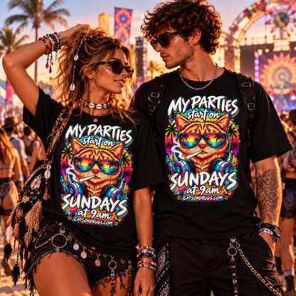 Techno T-Shirt | Sunday Techno Cat | Ecstasy Edition