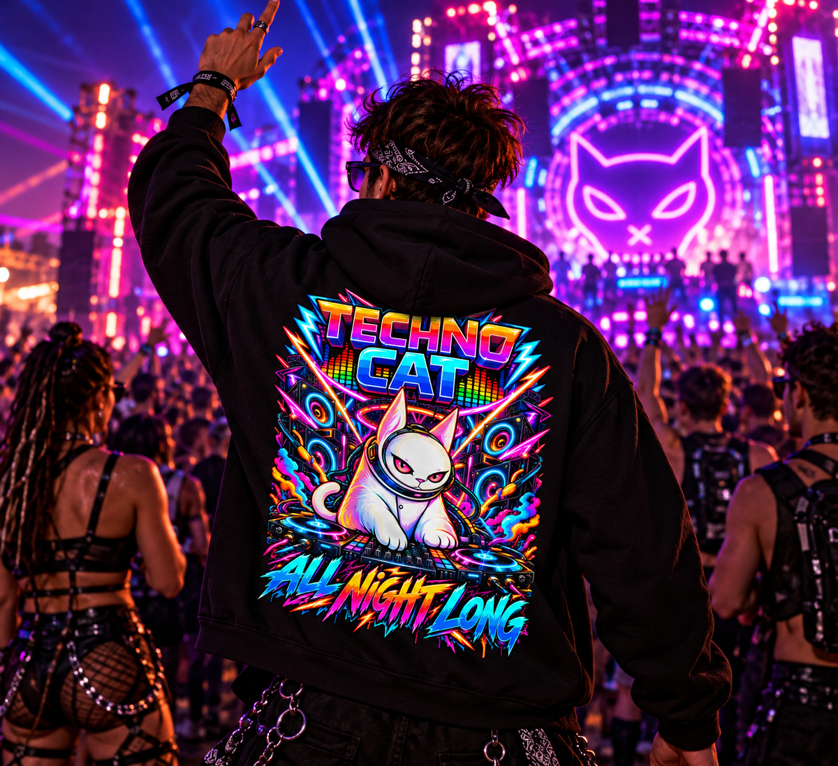 Techno Cat | EDM Hoodie